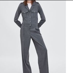 NWT Zara LONG JUMPSUIT WITH POCKETS S
